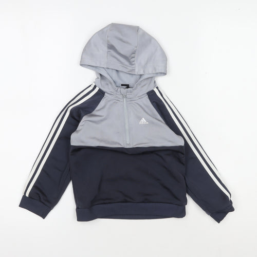 Adidas Boys Grey Pullover Hoodie 2-3 Years