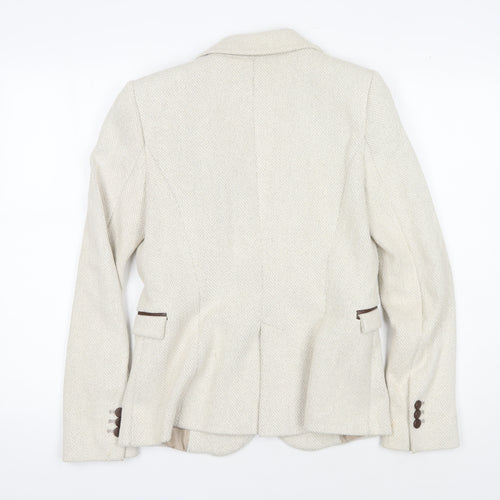 Zara Women's Beige Blazer Size 8 Herringbone