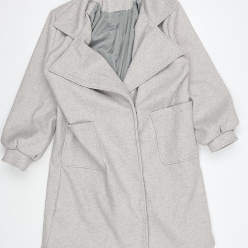 Boohoo Women's Grey Overcoat UK 14, Casual, Autumn/Winter