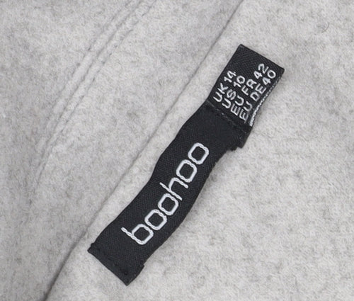 Boohoo Women's Grey Overcoat UK 14, Casual, Autumn/Winter