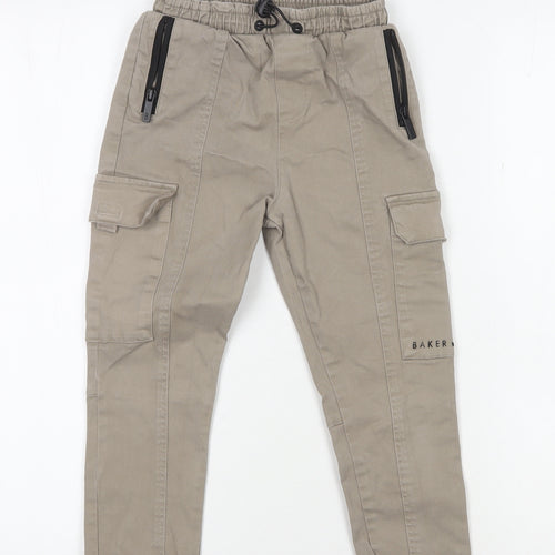Ted Baker Boys Beige Cargo Trousers 7 Years Elastic Waist