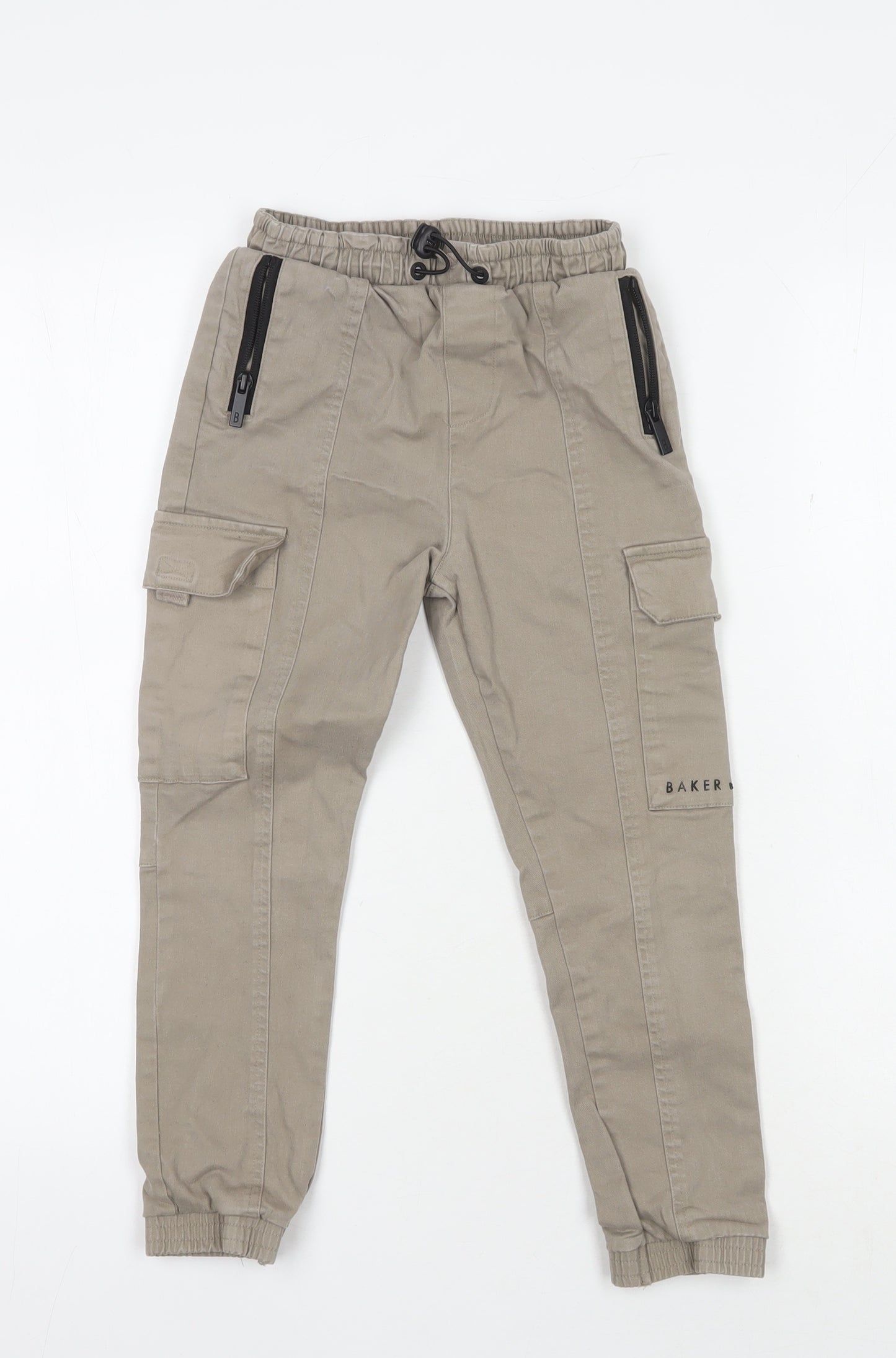 Ted Baker Boys Beige Cargo Trousers 7 Years Elastic Waist