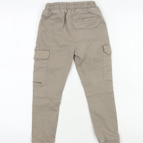 Ted Baker Boys Beige Cargo Trousers 7 Years Elastic Waist