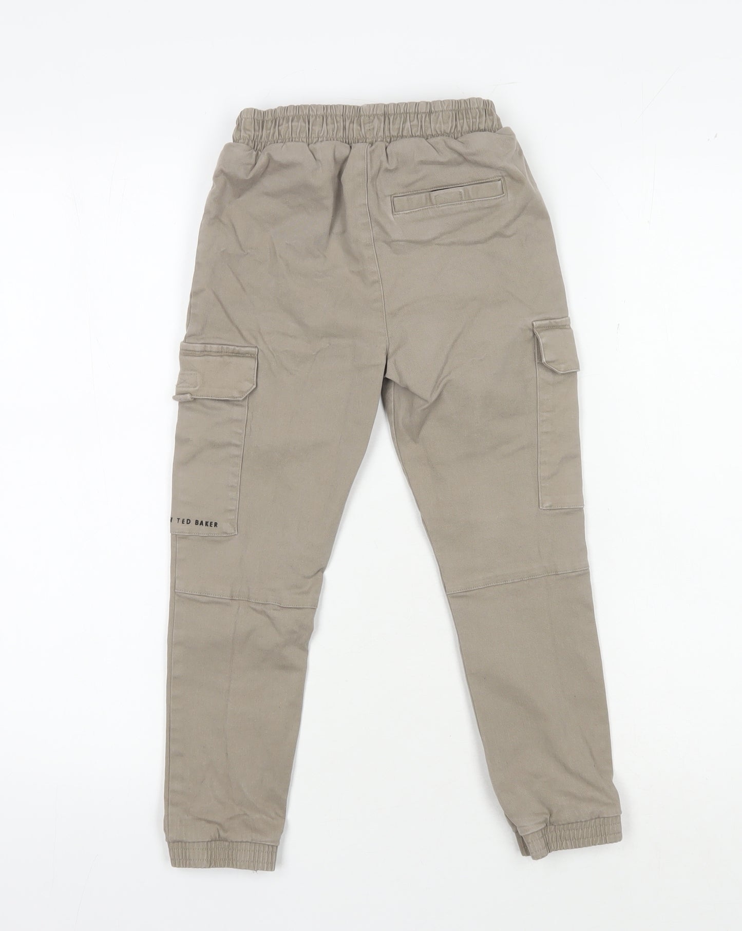 Ted Baker Boys Beige Cargo Trousers 7 Years Elastic Waist