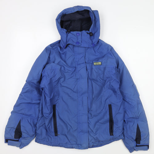 Maine New England Women's Blue Hooded Puffer Jacket Size 10