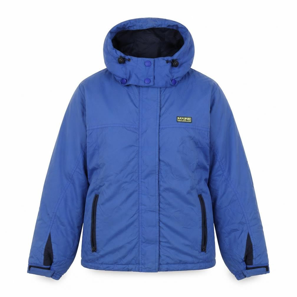 Maine New England Women's Blue Hooded Puffer Jacket Size 10