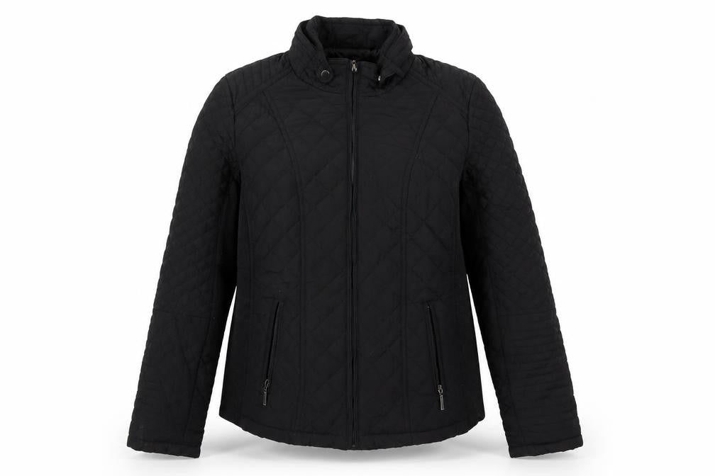 Front view of Weatherproof Women's Black Quilted Jacket L