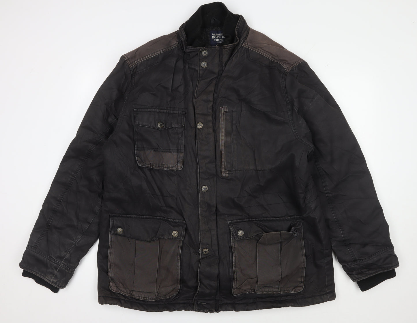Boston Crew Men's Black 2XL Military Jacket, Casual