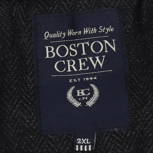 Boston Crew Men's Black 2XL Military Jacket, Casual