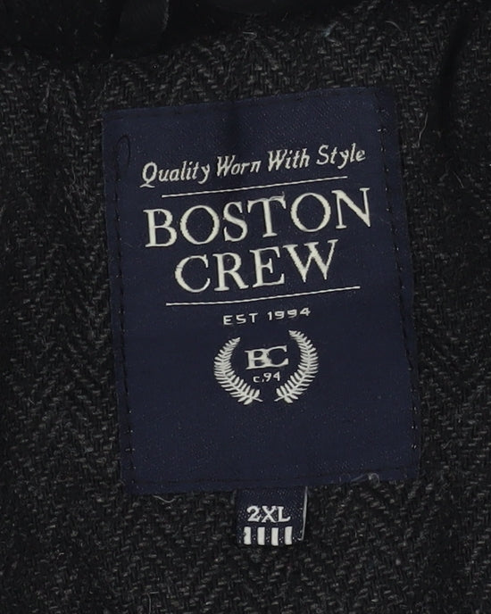 Boston Crew Men's Black 2XL Military Jacket, Casual