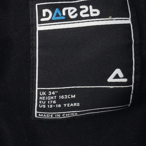 Dare2b Teens Black Jacket 34 Inch Zipped Pockets