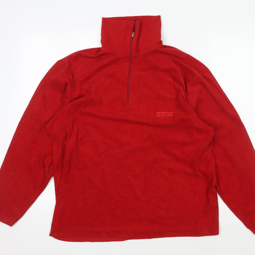 TCM Men's Red 1/4 Zip Fleece Sweatshirt - Size M