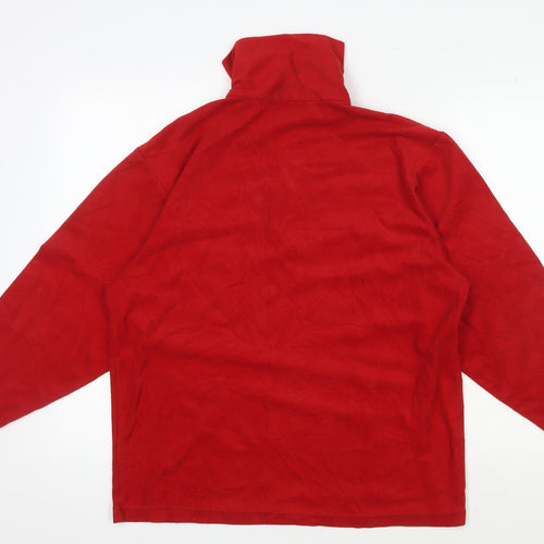 TCM Men's Red 1/4 Zip Fleece Sweatshirt - Size M