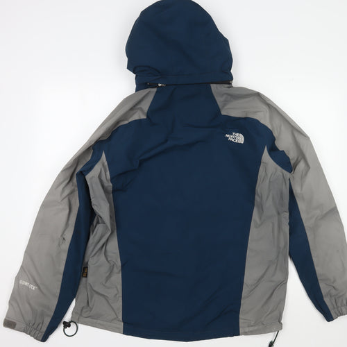 The North Face Men's Blue Waterproof Hooded Jacket L