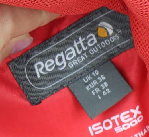 Regatta Women's Red Waterproof Hooded Rain Coat Size 10