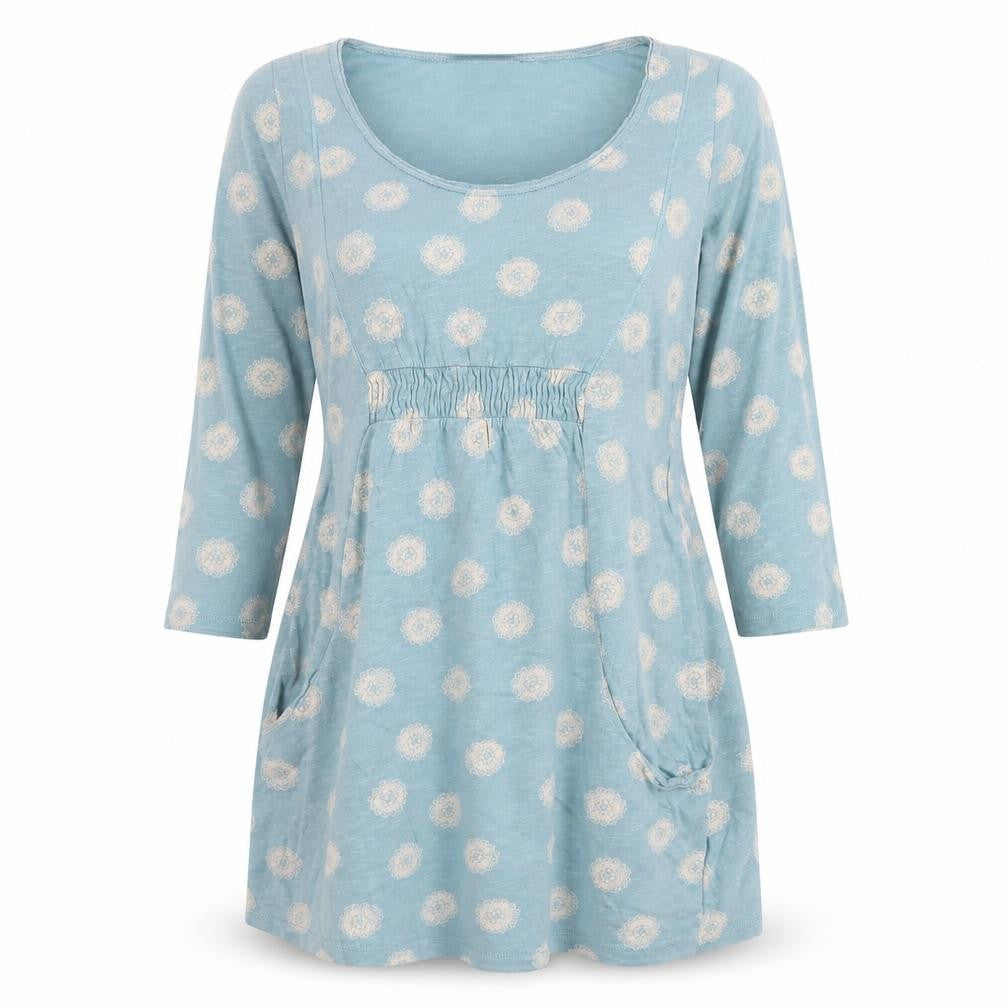 Front view of White Stuff Women's Blue Shift Dress, size 10