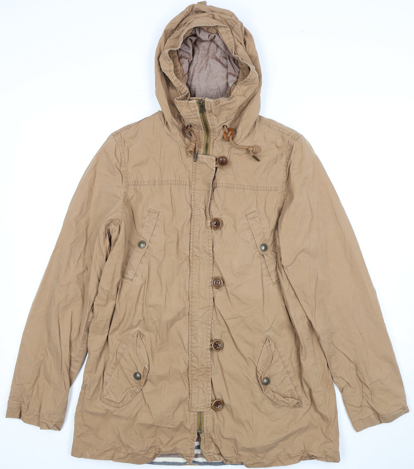 Fat Face Women's Beige Parka Jacket Size 12