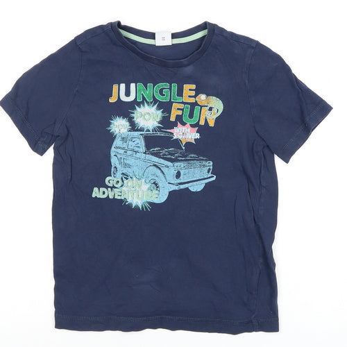s.Oliver Boys Blue Jungle Print T-Shirt Size 8