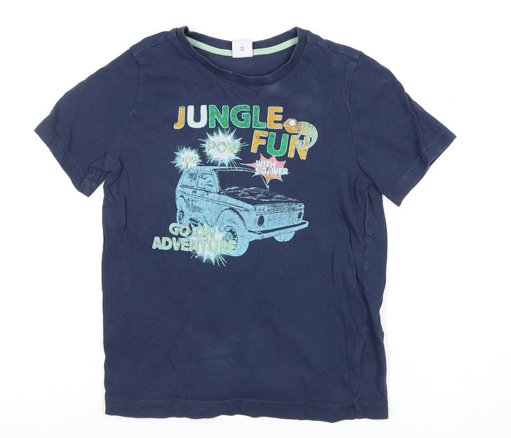 s.Oliver Boys Blue Jungle Print T-Shirt Size 8