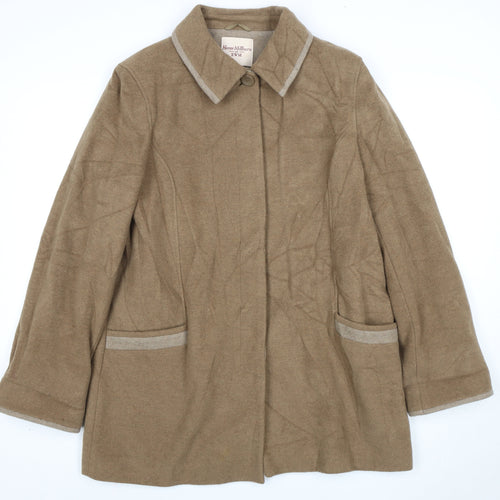 Honor Millburn Women's Beige Wool Mid-Length Coat
