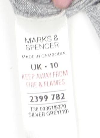 Marks and Spencer Women's Grey Button-Up V-Neck Top