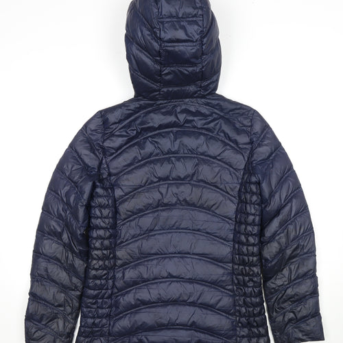 Jandy Women's Blue Puffer Jacket, Size S, Hooded, Casual
