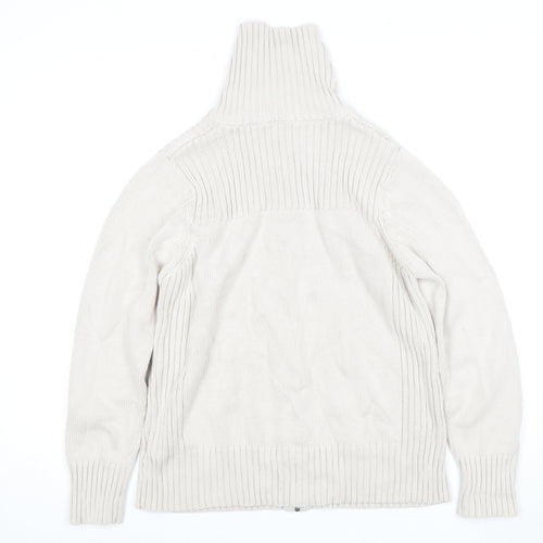 Marks & Spencer Women's Beige Full Zip Roll Neck Jumper