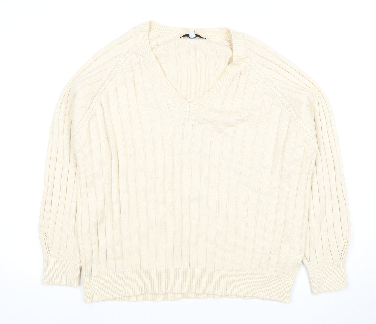 Next Women's Ivory V-Neck Pullover Jumper Size 14