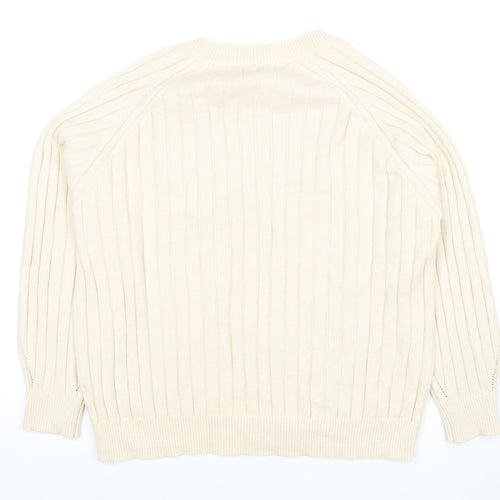 Next Women's Ivory V-Neck Pullover Jumper Size 14