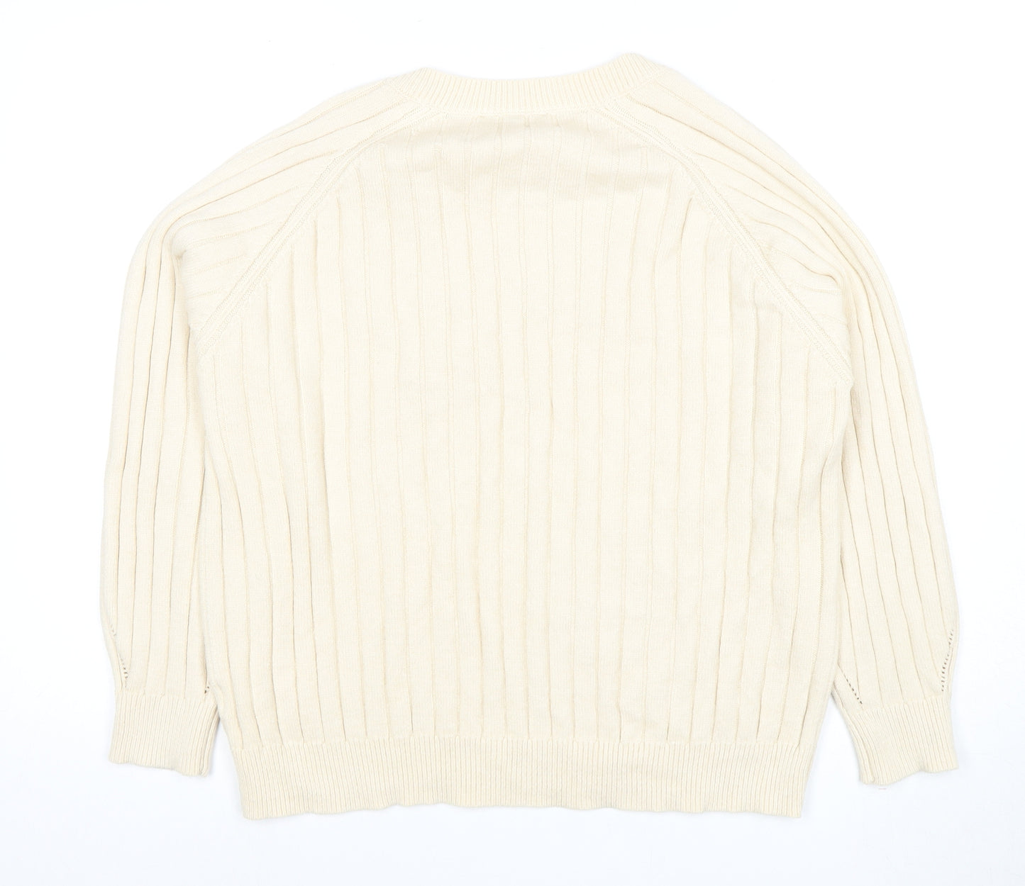 Next Women's Ivory V-Neck Pullover Jumper Size 14