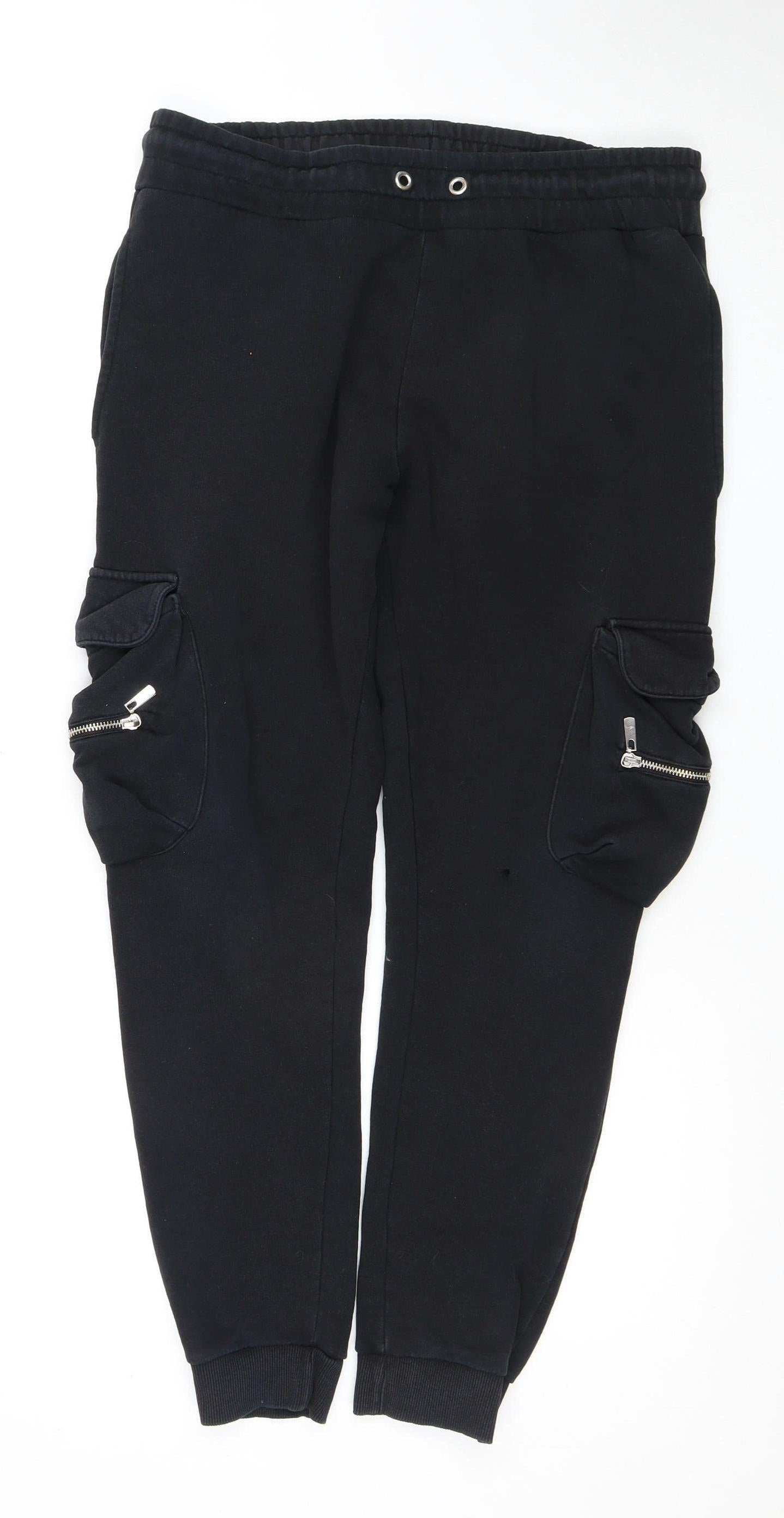 River Island Men's Black Jogger Trousers, Size M, Gym Wear