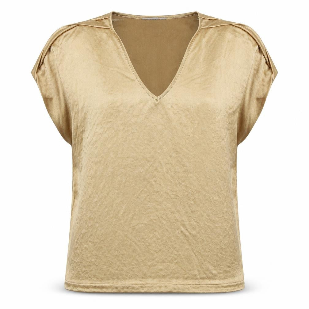Marks and Spencer Women's Brown V-Neck T-Shirt Size 16