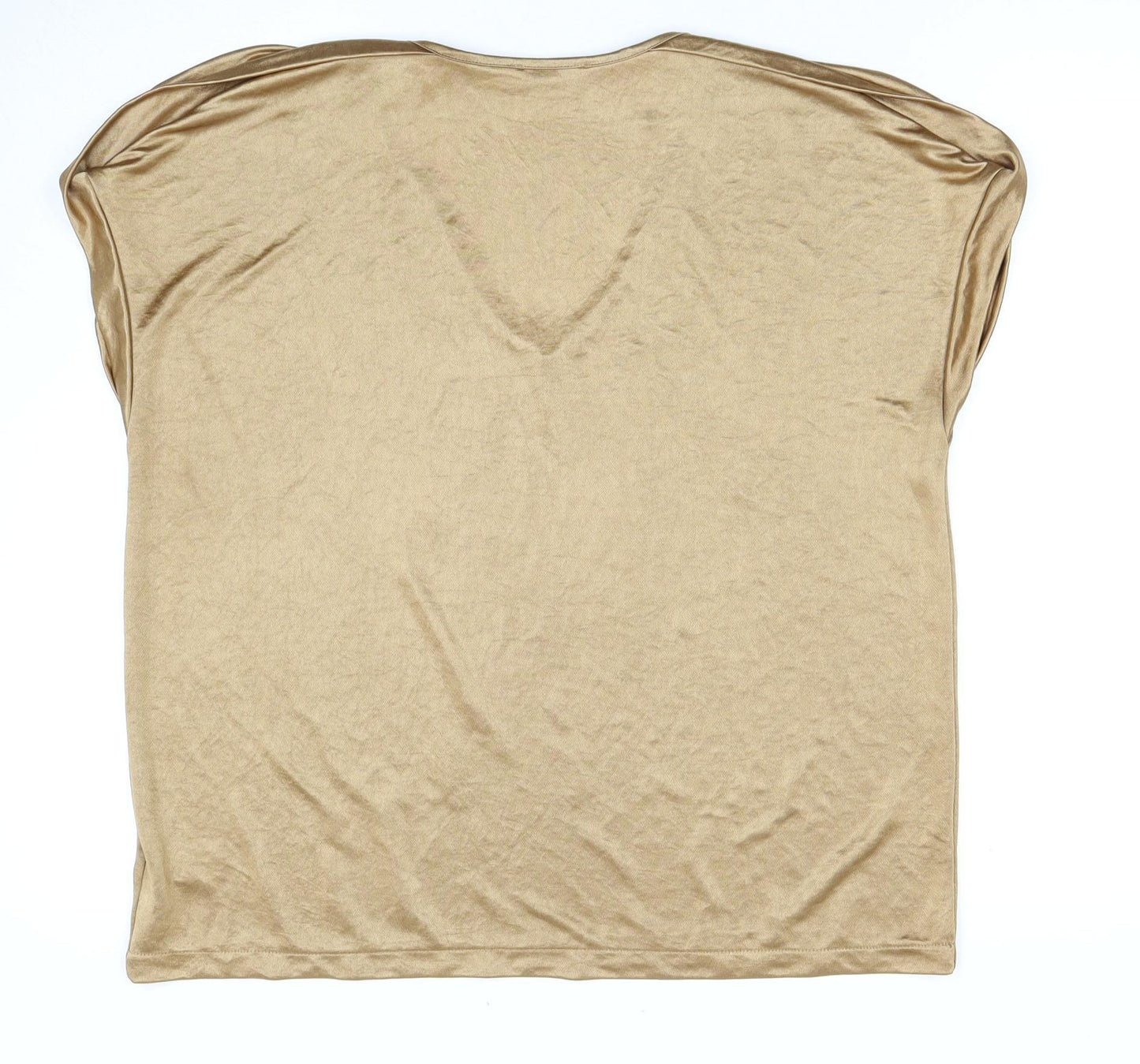 Marks and Spencer Women's Brown V-Neck T-Shirt Size 16