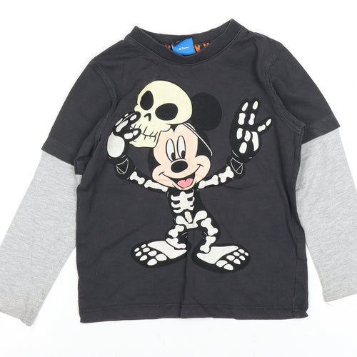 Disney Boys Black Mickey Halloween T-Shirt 3-4 Years