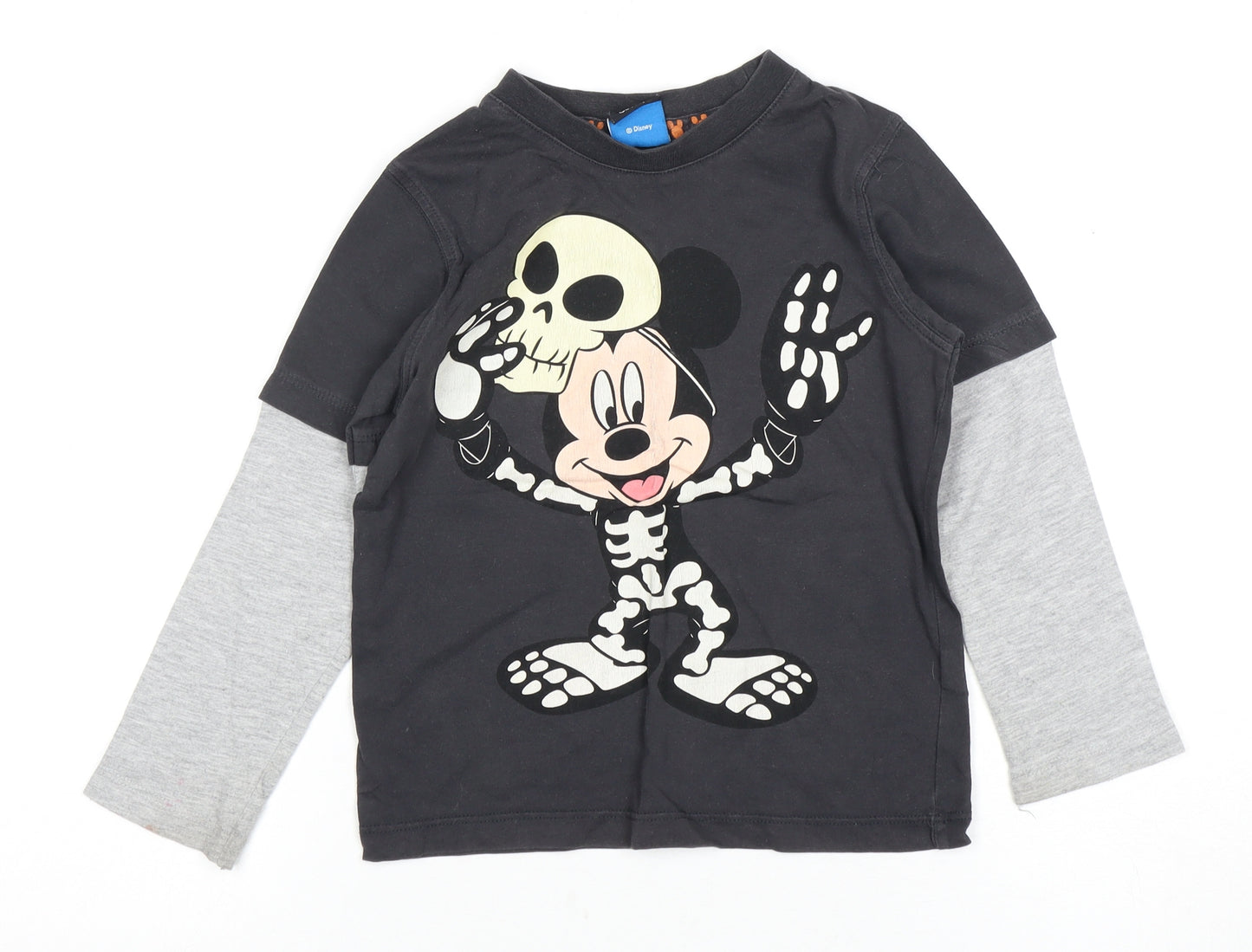Disney Boys Black Mickey Halloween T-Shirt 3-4 Years