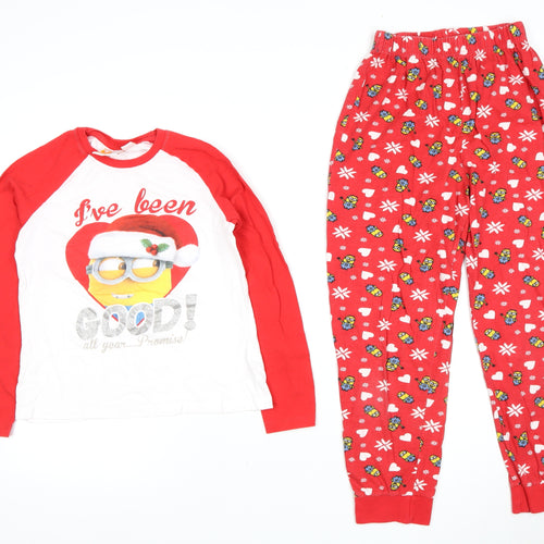 Despicable Me Boys Pyjama Set Red 12-13 Years Christmas