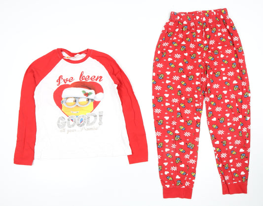 Despicable Me Boys Pyjama Set Red 12-13 Years Christmas