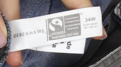 Debenhams Men's Grey Cargo Shorts Size 34