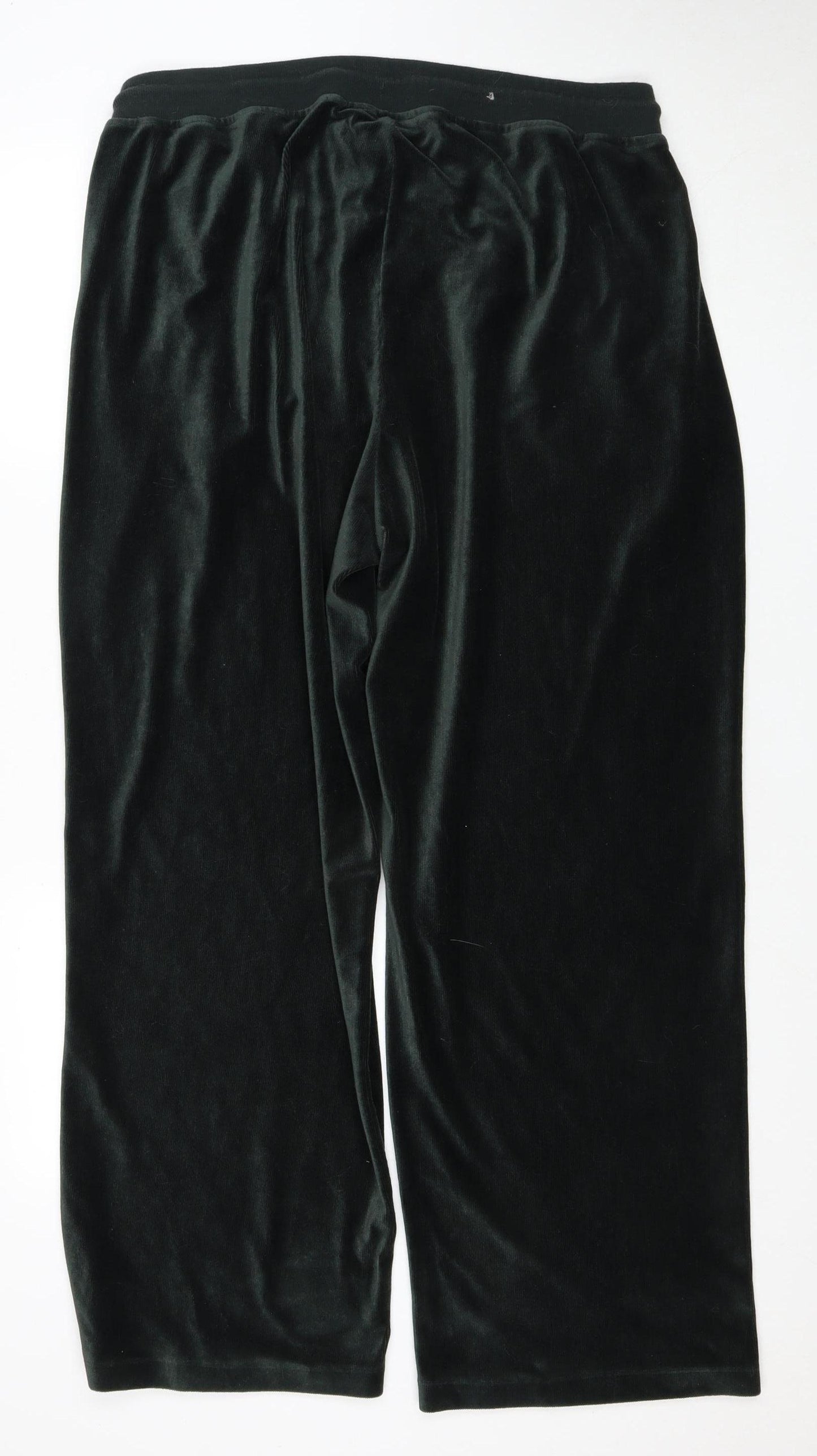 Marks and Spencer Women's Black Velvet Joggers Size 24