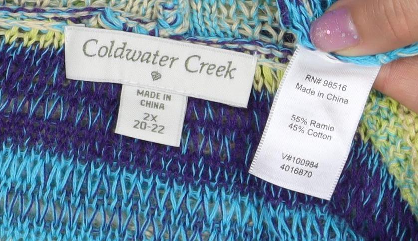 Coldwater Creek Women's Multicoloured Cardigan 2XL