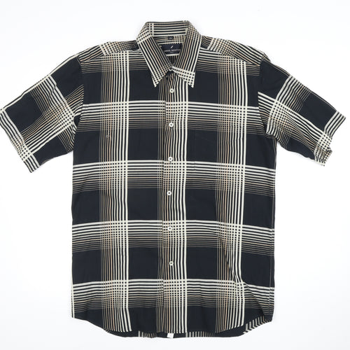 Daniel Hechter Men's Medium Black Check Shirt