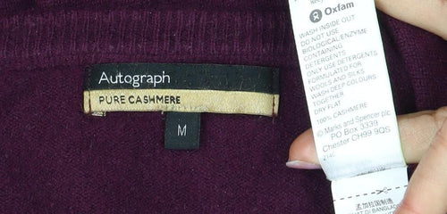 Autograph Men's Purple Cashmere V-Neck Jumper M