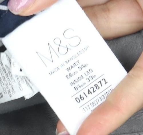 Marks and Spencer Men's Grey Straight Jeans 34W 32L