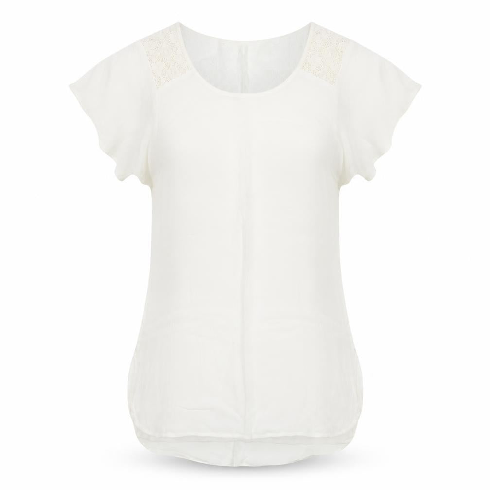 Front view of Accessorize Women's White Lace Blouse S