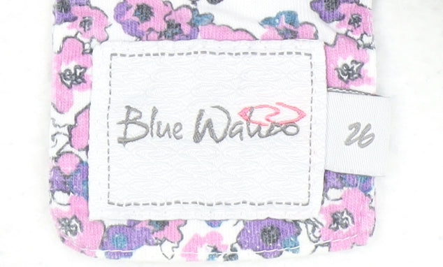 Blue Water White Womens Floral Pullover Hoodie Size 20