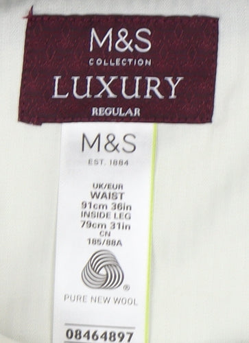 Marks and Spencer Grey Dress Pants, 36 Waist, Regular Fit