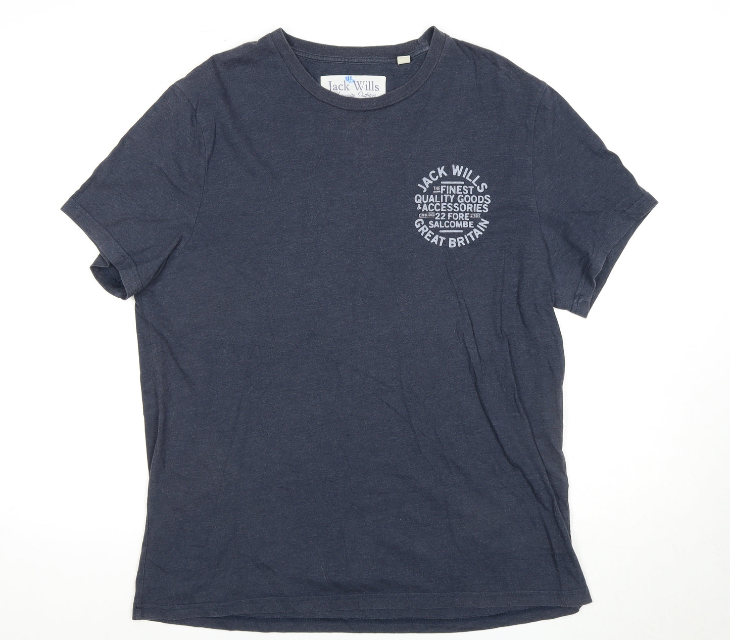Jack Wills Men's Blue XL T-Shirt with Logo