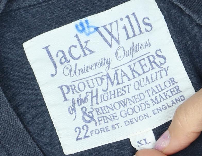 Jack Wills Men's Blue XL T-Shirt with Logo