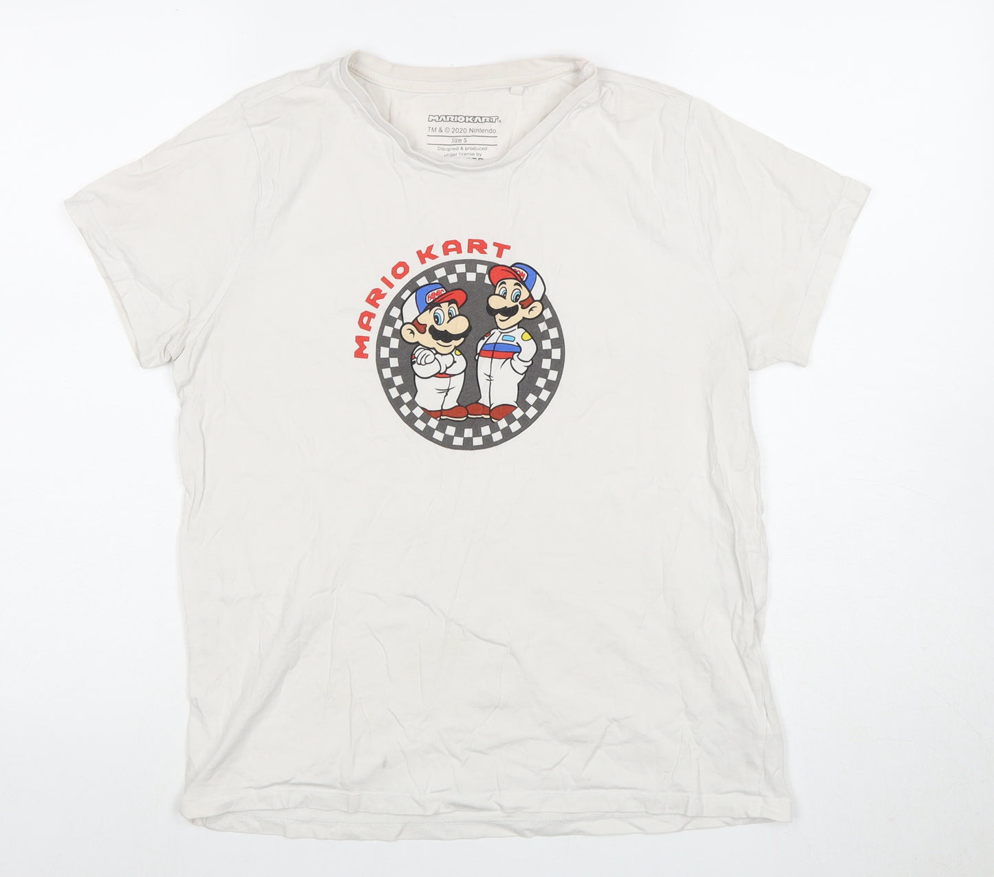 Difuzed Men’s Mario Kart T-Shirt White S Retro Style