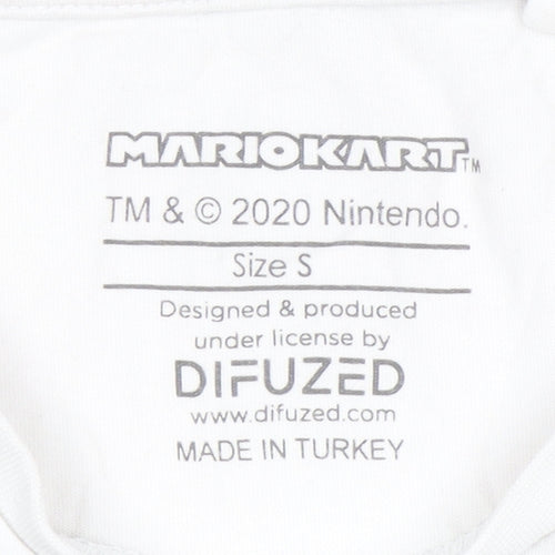 Difuzed Men’s Mario Kart T-Shirt White S Retro Style